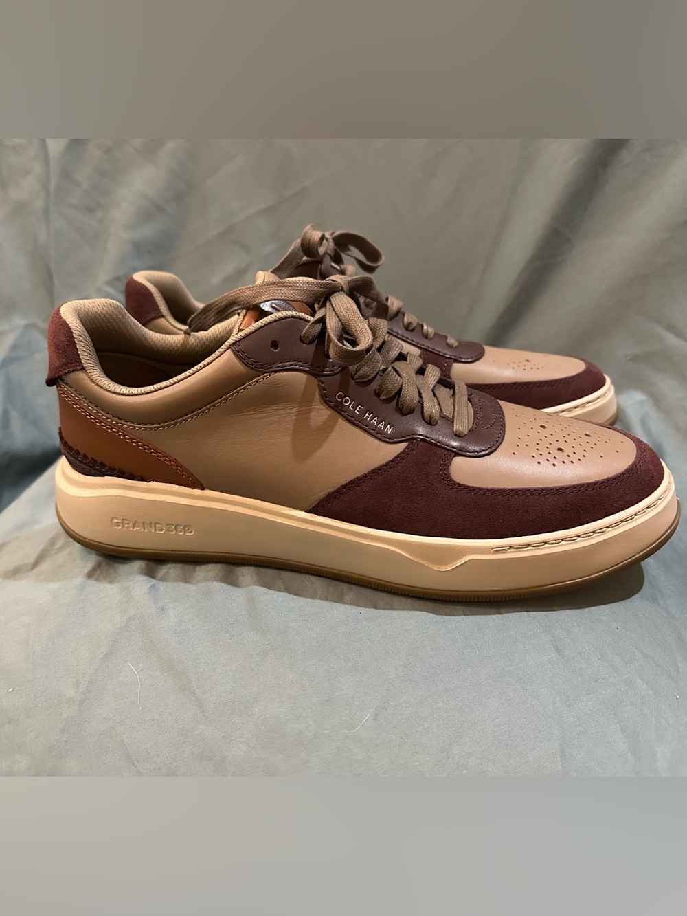 Cole Haan Men’s Brown and Tan Leather Suede Sneaker